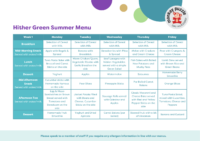 Summer Menu – Monkey Puzzle Hither Green